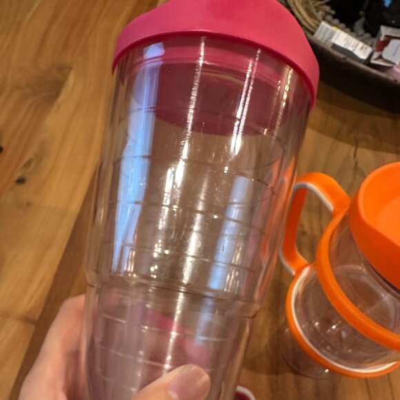 last chance - pair of 24oz Tervis tumbler orange and pink - Picture 4 of 5